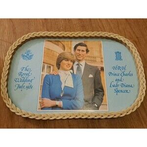 1981 Vintage H.R.H Prince Charles And Lady Diana Spencer Tea Serving Tray